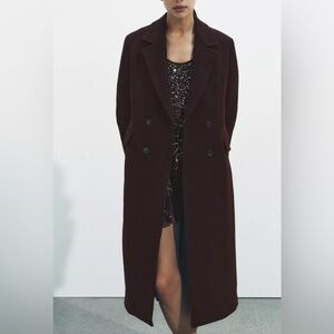 Zara Dark Burgundy Long Coat